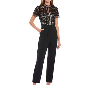 Eliza J Women’s Short Sleeve Lace Bodice Jumpsuit